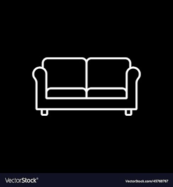 eps10 white line art sofa abstract icon