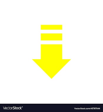 eps10 yellow down arrow abstract art icon