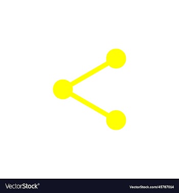 eps10 yellow share button abstract icon