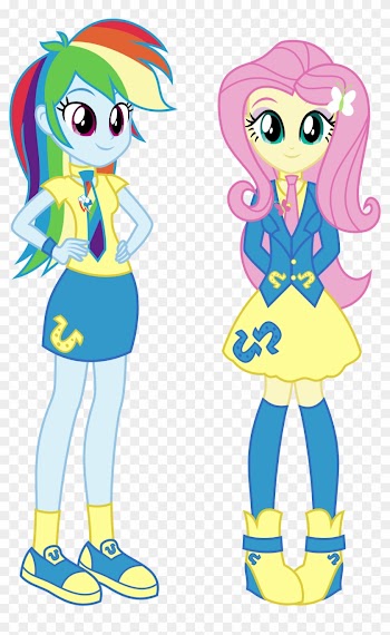 Eqg Rainbow Dash And Fluttershy In Chs Uniform By Osipush - Fluttershy And Rainbow Dash Equestria Girls