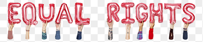 Equal rights word png, hands | Free PNG - rawpixel