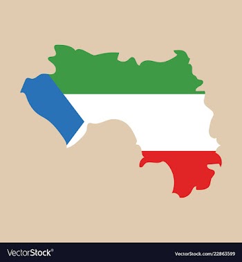 Equatorial guinea map and flag in white background vector image