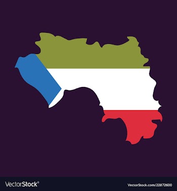 Equatorial guinea map and flag in white background vector image