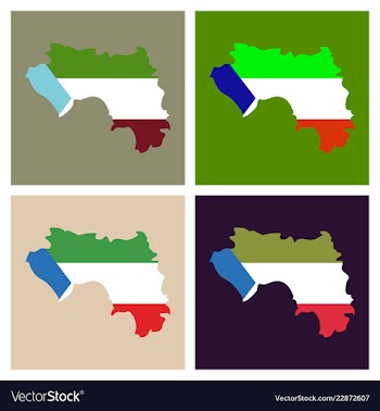 Equatorial guinea map and flag in white background vector image
