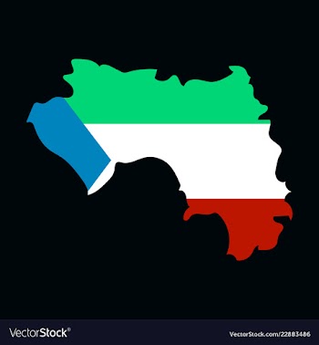 Equatorial guinea map and flag in white background vector image