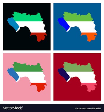 Equatorial guinea map and flag in white background vector image