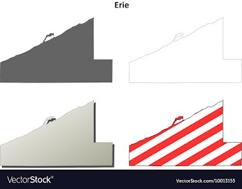 Erie Map Icon Set vector image
