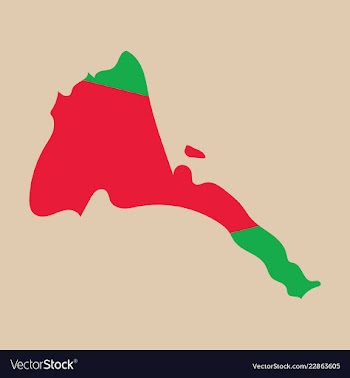 Eritrea map high detailed silhouette isolated on vector image