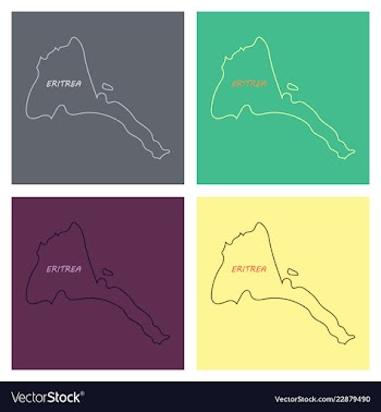 Eritrea map high detailed silhouette isolated on vector image