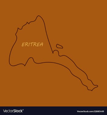 Eritrea map high detailed silhouette isolated on vector image