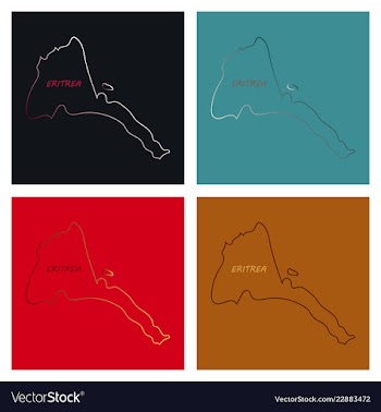 Eritrea map high detailed silhouette isolated on vector image