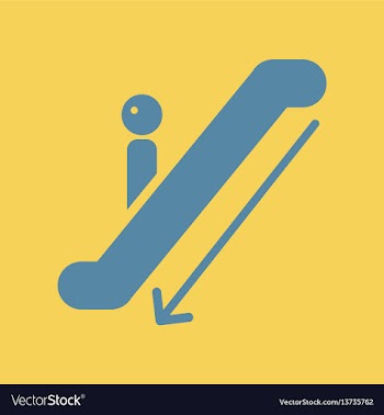 Escalator down vector image