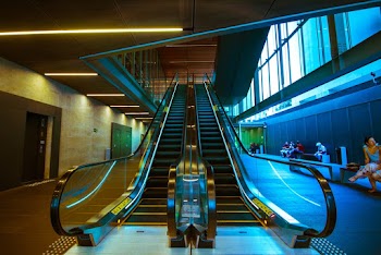 Escalators Inside Building