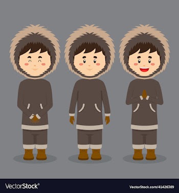eskimo alaska character with various expression