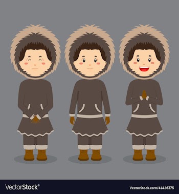 eskimo alaska character with various expression