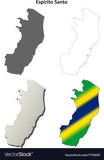 Espirito Santo blank outline map set vector image