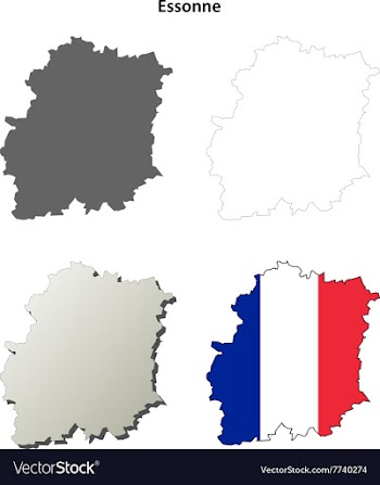 Essonne Ile-de-France outline map set vector image