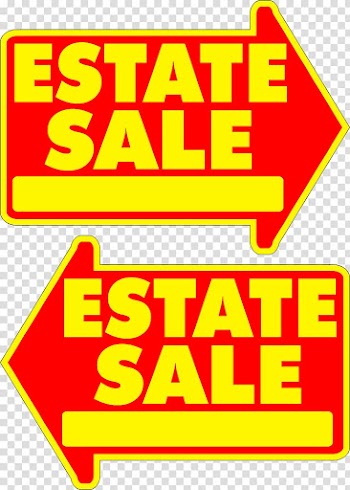Estate sale Sales Garage sale Lawn sign, Yellow Banner sale Banner transparent background PNG clipart