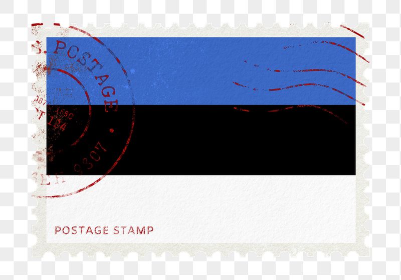 Estonia flag png post stamp | Free PNG - rawpixel