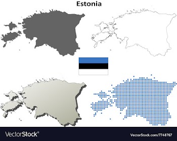 Estonia outline map set vector image