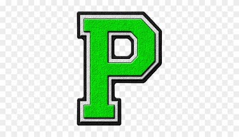 Etc > Presentations Etc Home > Alphabets > Varsity - Green Varsity Letter P