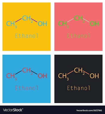 Ethanol molecules in volumetric style isolated on vector image