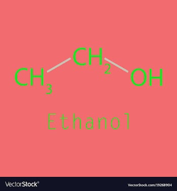 Ethanol molecules in volumetric style isolated on vector image