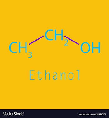 Ethanol molecules in volumetric style isolated on vector image