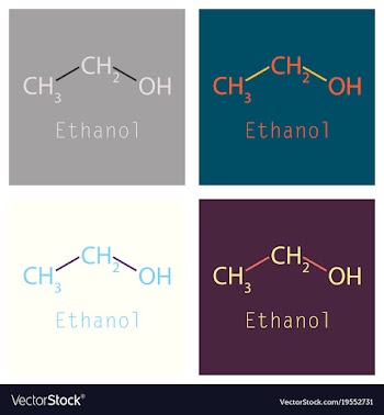 Ethanol molecules in volumetric style isolated on vector image
