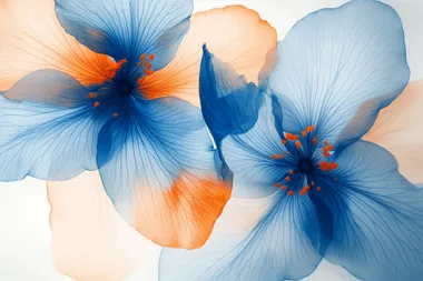 Ethereal Blue Flowers with Orange Veins Ethereal Blue Flowers with Orange Veins
