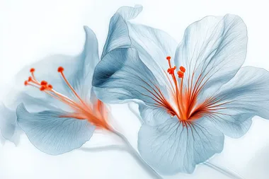 Ethereal Blue Flowers with Orange Veins Ethereal Blue Flowers with Orange Veins