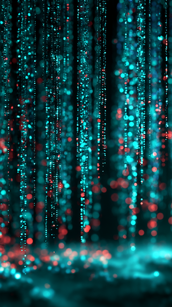 Ethereal Digital Rain in Cyberpunk Style