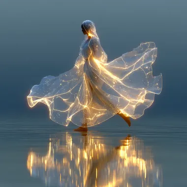 Ethereal Figure in Flowing Liquid Light Ethereal Figure in Flowing Liquid Light