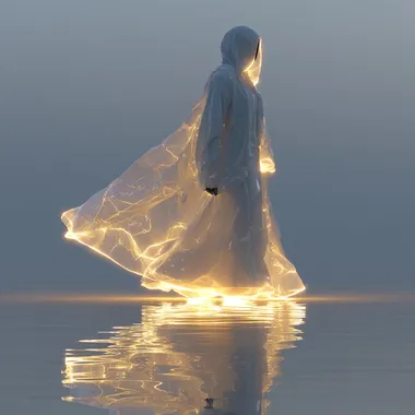 Ethereal Figure on Water: Surreal 3D Rendering Ethereal Figure on Water: Surreal 3D Rendering