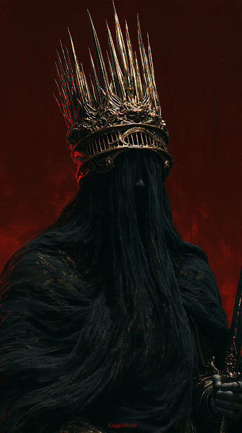 Ethereal Knight in Golden Crown