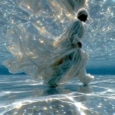 Ethereal Liquid Light Figure on Water Ethereal Liquid Light Figure on Water