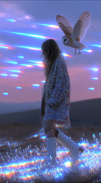 Ethereal Owl Flight at Dusk