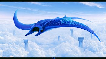Ethereal Sky Ray Above Cloud Pillars