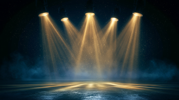 Ethereal Theatrical Stage Under Spotlights