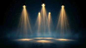 Ethereal Theatrical Stage with Dramatic Lighting