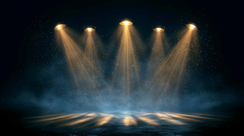 Ethereal Theatrical Stage with Dramatic Lighting