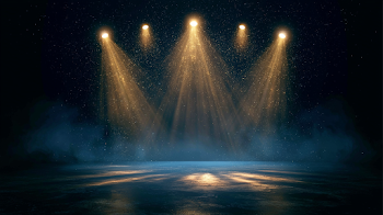Ethereal Theatrical Stage with Dramatic Lighting