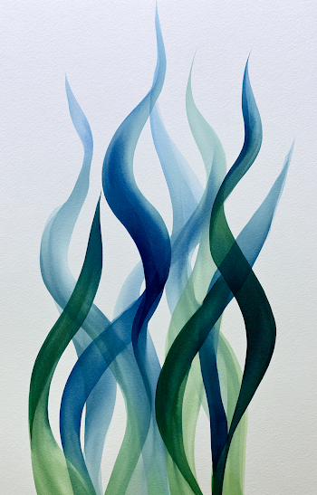 Ethereal Underwater Flora Abstract Watercolor