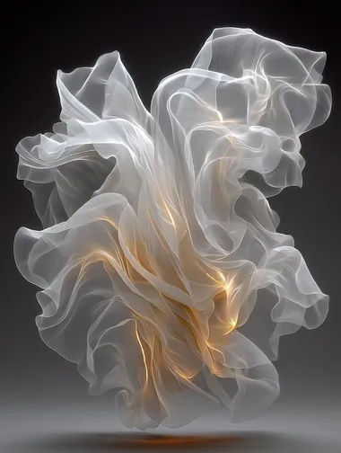 Ethereal White Fabric in Motion