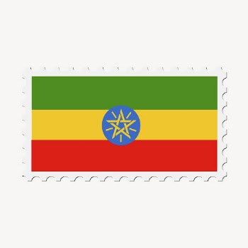 Ethiopia flag clipart, postage stamp | Free Vector - rawpixel