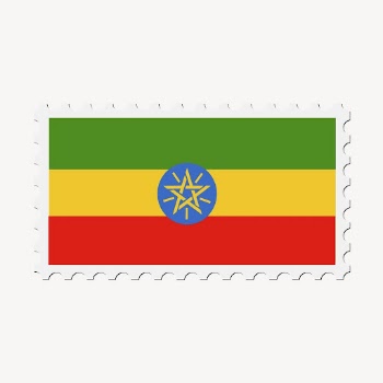 Ethiopia flag collage element, postage | Free PSD - rawpixel