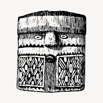 Ethnic mask illustration clipart vector. | Free Vector - rawpixel