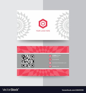 Ethnic pink grey business card template vector image