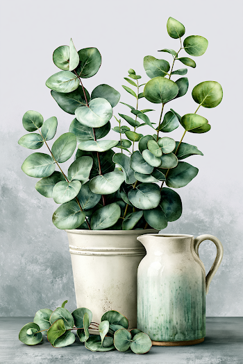 Eucalyptus Branches in Minimalist Style