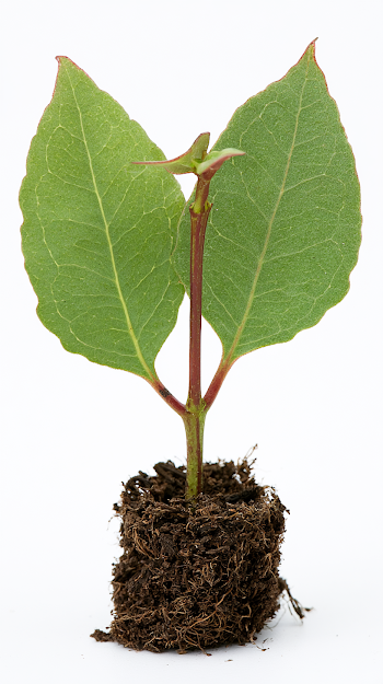 Eucalyptus Parvifolia Seedling on White Background